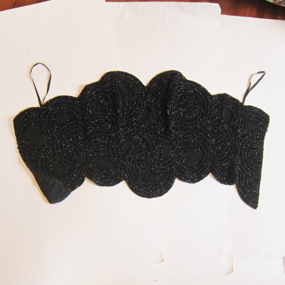 Black Oleg Cassini bustier, one-of-a-kind